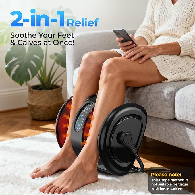 Foot Massager Machine with Heat - Shiatsu Deep Kneading for Foot Relaxation, 3 Speed & 4 Modes, Versatile Control Methods, Gift for Men Women