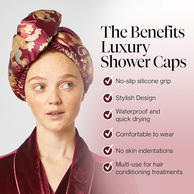 Kitsch Harry Potter x Satin Microfiber Hair Towel Wrap for Women - Super Absorbent, Quick Dry, Anti-Frizz, for Long & Short Hairs, Turbans for Women, Hair Wrap - Gryffindor