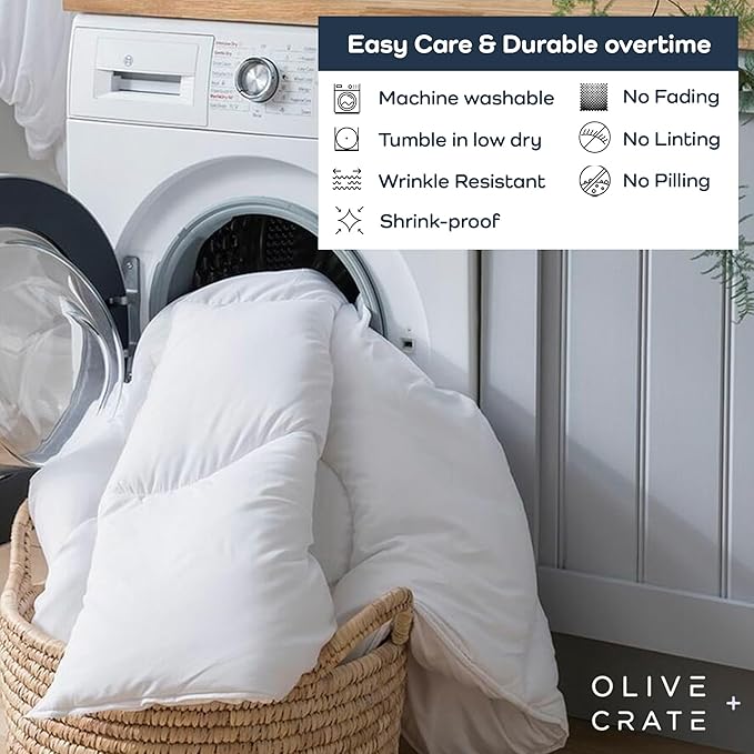 Olive + Crate 100% Cooling Bamboo Comforter from Viscose - Twin XL Size - Hypoallergenic, Breathable & Moisture-Wicking Bedding - All Season Lightweight Plush Design - Organic Bamboo White Comforter