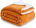 SOCHOW Sherpa Fleece Throw Blanket, Double-Sided Super Soft Luxurious Plush Blanket Throw Size, Burnt Orange, 50x60 inches