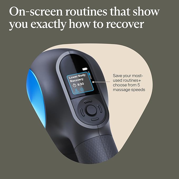 Therabody Theragun PRO Plus - 6-in-1 Deep Tissue Percussion Massage Gun, Handheld Personal Massager for Full Body Pain Relief & Muscle Tension with Biometric Breathwork, Vibration & Heated Attachments