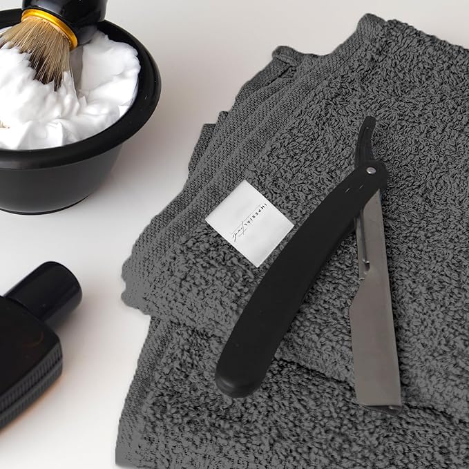 Salon Towels -24 Pack Grey Hand Towels 100% Cotton Spa Towels – 16x26 inches Highly Absorbable Facial Towel Gym, Hair, Face Bulk Small Towel (Not Bleach Proof)