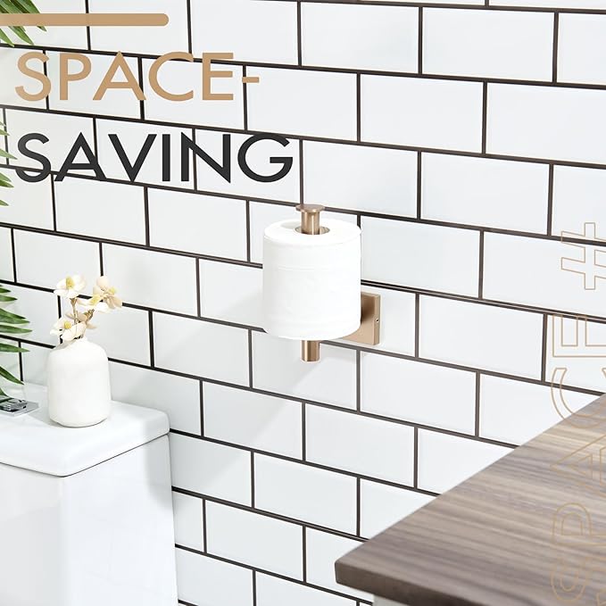 KOKOSIRI Toilet Paper Holder Toilet Roll Holders Hold Mega Rolls Kitchen Bathroom Tissue Paper Dispenser Champagne Bronze Stainless Steel, B2008CPG