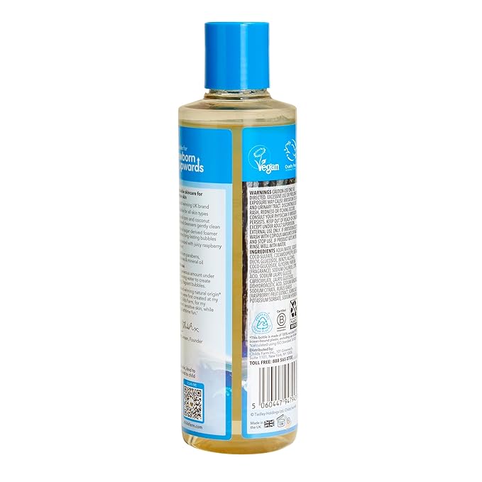 Childs Farm, Kids Bubble Bath for Dry, Sensitive Skin, Organic Raspberry, Gently Cleanses & Soothes, Vegan, Cruelty-Free, 8.4 fl oz