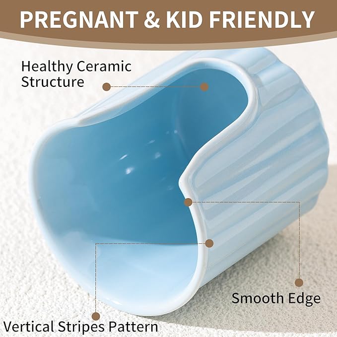 TANEW Kid Ceramic Bathroom Cup Dispenser with Stylish Vertical Stripes - Dixi Cup Dispenser & Mouthwash Cup Holder Holds 3oz Paper Cups for Rinsing Cups on Bathroom Vanity Countertops Glossy Rosepink