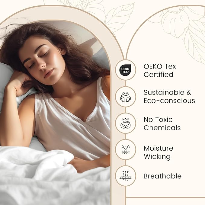 Egyptian Cotton Sheets Queen Size Bed Set, 800 TC Deep Pocket Sheets Queen, All Season Soft Breathable Sateen Weave 4-Piece Sheet & Pillowcase Sets, Fits upto 17",Machine Wash & No Pill - Semolina