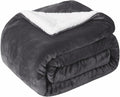 SOCHOW Sherpa Fleece Throw Blanket, Reversible Super Soft Luxurious Plush Blanket Twin Size, Dark Grey