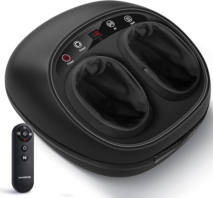 Foot Massager with Heat, Deep Kneading Therapy Compression, Shiatsu Feet Massager Machine for Plantar Fasciitis, Neuropathy Pain, Birthday Gifts for Women Mom Men Dad