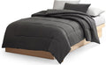UGG Twin/XL Twin Comforter Set with 1 Pillow Sham, Lightweight Down Alternative Blanket, All Season, Washable & Hypoallergenic Bedding Set for College Apartment, Dorm Essential, Charcoal Grey (Lenora)