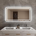 Bathroom Mirror with Lights 30"X55" with Front Light and Backlit, Tempered Glass, Wall Mount Horizontal/Vertical, Stepless Dimmable, 3 Colors, Anti Fog, Bathroom Memory LED Mirror