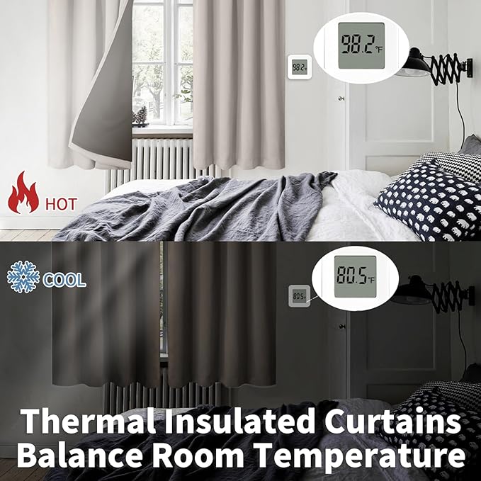 BGment Camel Blackout Curtains for Bedroom 63 Inch Length 2 Panels Set, Thermal Insulated Full Room Darkening Noise Canceling Living Room Curtains with Rod Pocket, Each Panel 52 Inch Wide, Cashmere