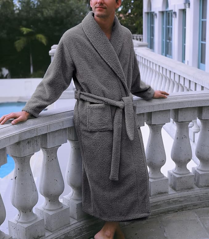 Plush Microfiber Fleece Robe | Super Soft & Warm | Lightweight | Full Length
