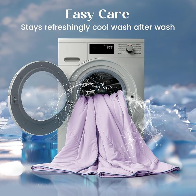 Dream Valley® Outlast® Deepsleep Cooling Comforter, Twin Size, NASA-Grade Space Technology Cooling Blanket for Hot Sleepers Night Sweats, Q-Max > 0.45 Aerocool™ Breathable, Lavender Fog, 68"x90"