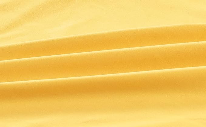 Sheets & Beyond Wrap Around Solid Microfiber Luxury Hotel Quality Fabric Bedroom Gathered Ruffled Bedding Bed Skirt 14 Inch Drop (Twin, Yellow)