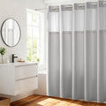 River Dream No Hooks Required Dotted Light Grey Shower Curtain with Snap in Liner - 71" W x 74" H,Hotel Grade,Spa Like Bath Curtain