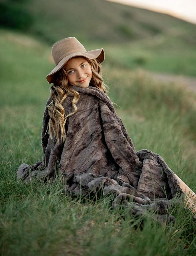 Minky Couture Premium Solid Color Blanket - Soft, Warm, Cozy, Comfortable, (Monster, Sorbet Charcoal)