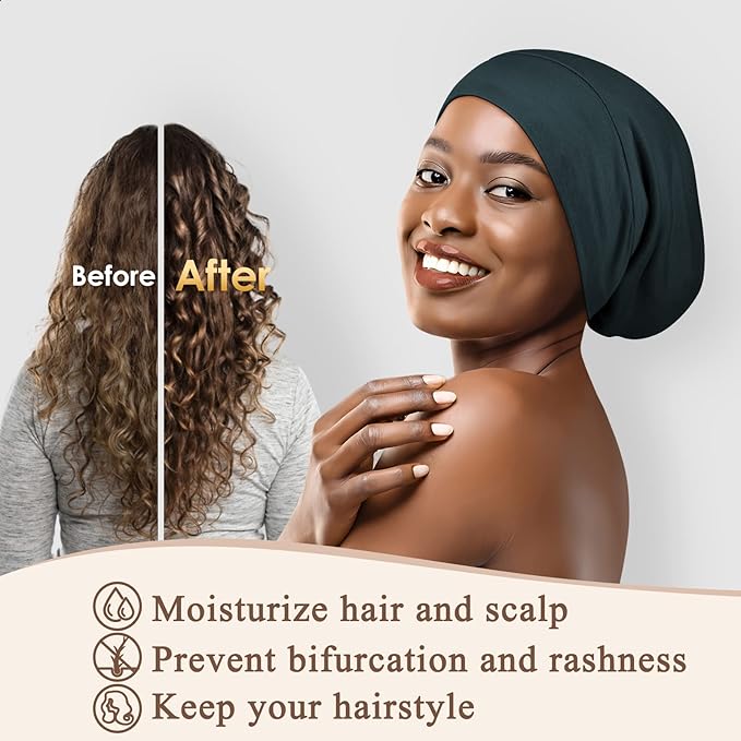 OLESILK 100% Mulberry Silk Bonnet for Sleeping Women, Silk Hair Wrap for Sleeping, Silk Sleep Bonnet for Women&Men, Real Silk, Not Satin, Dark Grey