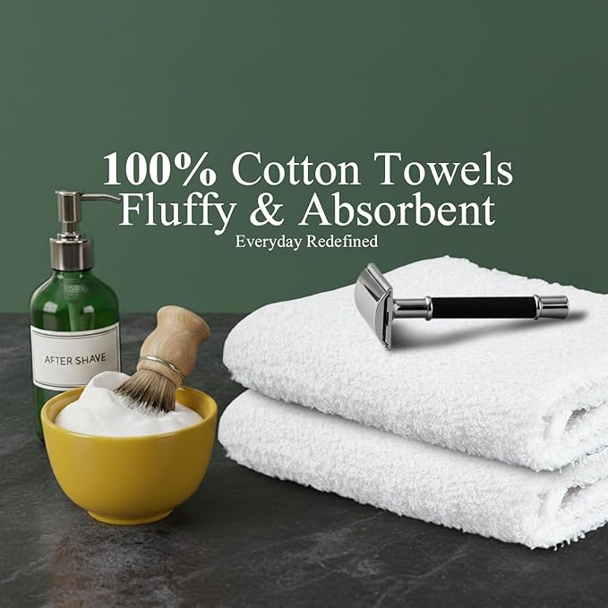100% Cotton Salon Towels Set of 50|400 GSM|Bulk Hand Towel|Cotton Salon Towel|Ideal for Spa Gym Bathroom Hotel|Absorbent||Not Bleach Proof|Quick Dry|Hand Towel 16 x 27 in|White