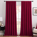 Joydeco Red 100% Blackout Curtains 90 Inch 2 Panels, Luxury Thermal Red Velvet Curtains for Bedroom Living Room, Soundproof Blackout Window Drapes, Rod Pocket & Back Tab (52W x 90L)