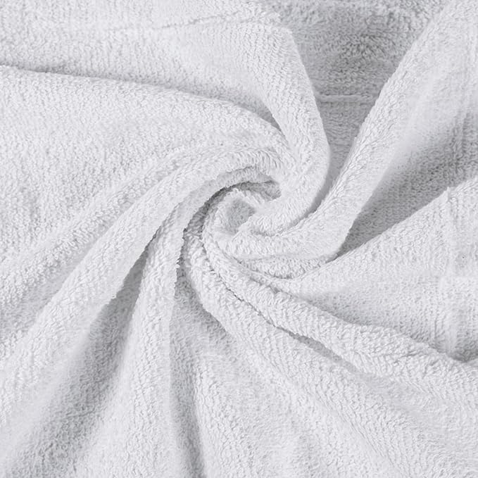 TOALLA_ Bath Towels_30x60_Pk 6_White Bath Towels (6-Pack, 30W X 60 L Inches) White Color- Cotton Towel for Gym, Bath, Spa, Shaving, Shampoo, for Daily use, Large
