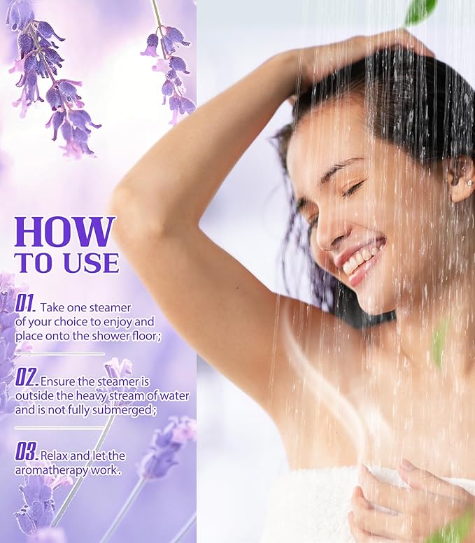 POPCHOSE Shower Steamers Aromatherapy - 16 Pack Lavender Essential Oils Shower Tablets, Self Care Relaxation & Home SPA, Quick Relief Nasal Congestion, Birthday Gifts for Women, Men, Dad, Daughter