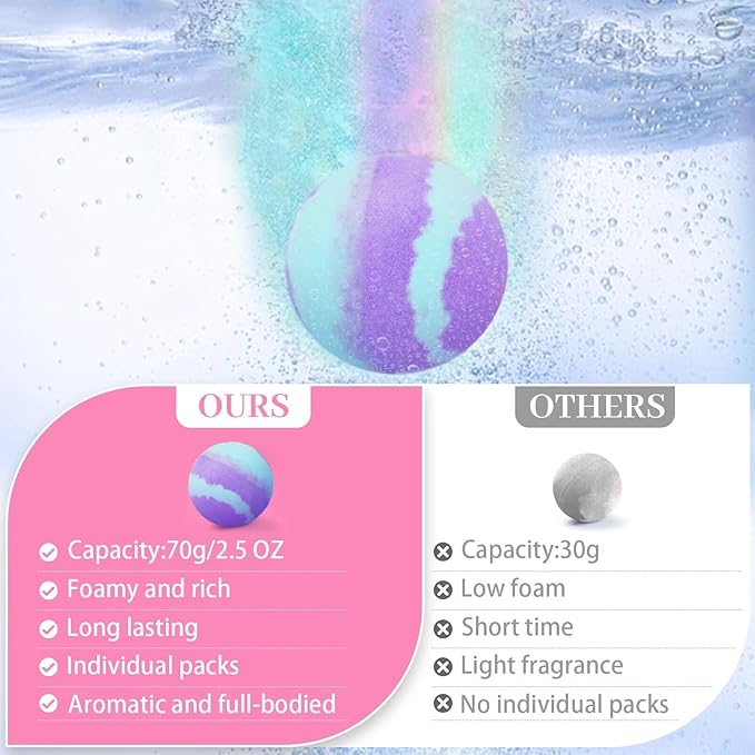 2.5 OZ Large Handmade Bath Bombs for Women Adults Kids, 12 Pcs XL Organic Natural bathbombs for Dry Skin Moisturizing, Relaxing Aromatherapy, Bubble SPA, Mothers Day Gifts for Her Wife Girlfriend Mom