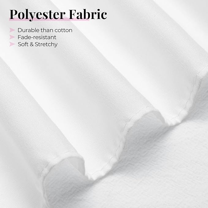 RIMELA Bed Skirting Queen Size White Bed Skirt 25 Inch Drop, Wrap Around Elastic Adjustable Bedskirt, Dust Ruffle for Bed Frame & Box Spring Soft Durable Fabric Machine Washable Easy to Install