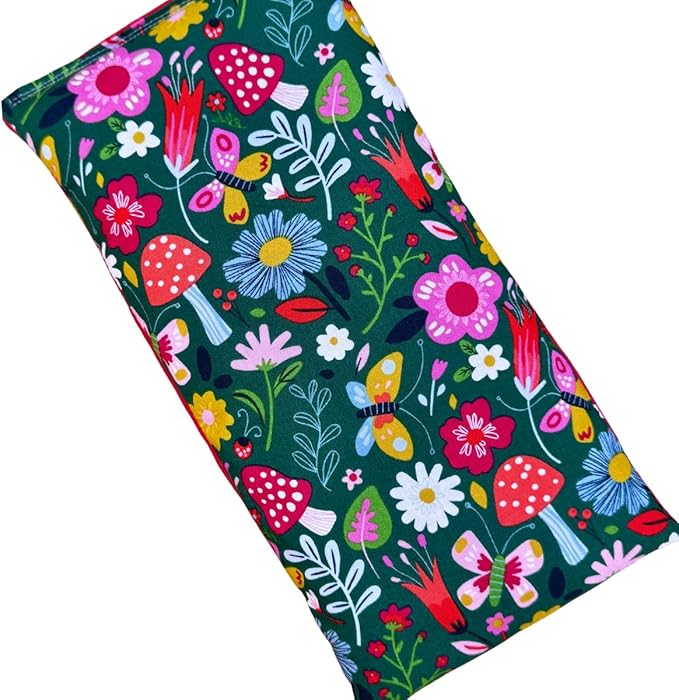 Large Microwave Heating Pad with Flax Seed, Scented or Unscented, Good for Back Pain or Cramps, Moist Heat Therapy or Ice Pack, Microwavable Bean Bag, 6" x 12" (Mushroom, Peppermint)