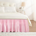 RIMELA Dusty Pink Bed Skirt Queen Size 15 Inch Drop, Wrap Around Elastic Bedskirt, Dust Ruffle for Adjustable Bed Base Machine Washable Easy to Install Bed Skirts