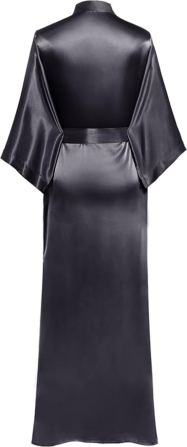 PRODESIGN Satin Kimono Robe Women Long Silky Kimono Bathrobe Sleepwear Wedding Bridesmaid Robe