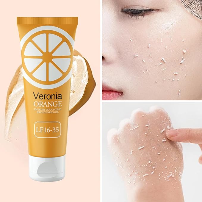 Veronia Orange Enzyme Exfoliating Gel, Moisturizer Face Body Scrub Gel, Deep Clean Pores, Remove Blackheads & Moisturize Skin, All Types Skin (1pcs)
