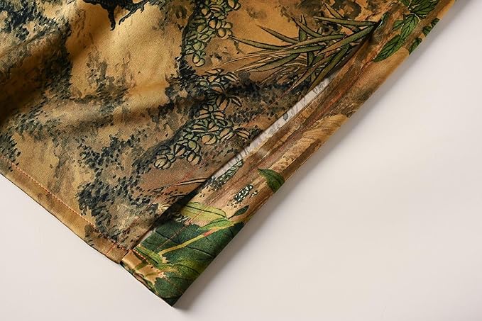 Women's Silk Kimono Robe Long Bathrobe Nightgown 100% Mulberry Silk for Women - Classic Floral Pattern