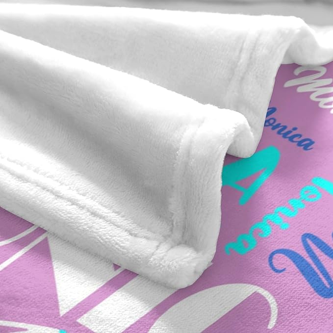 Name Blanket Personalized Blanket for Adult Kids Flannel Customize Throw Blanket Custom (Color 27, 60 x 80 Inches)