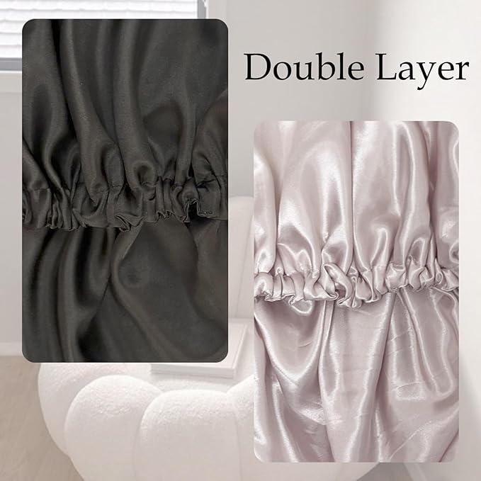 Satin Bonnet Double Layer Silk Bonnet for Sleeping Women Hair Care for Natural Curly