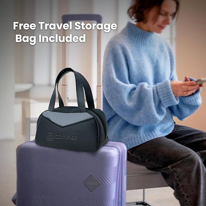 COMFIER Christmas Gift for Women Men Mom Dad,4D Neck and Shoulder Massager with Heat, Cordless Shiatsu Back and Neck Massager for Pain Relief,Hands-Free Massager with Carry Bag