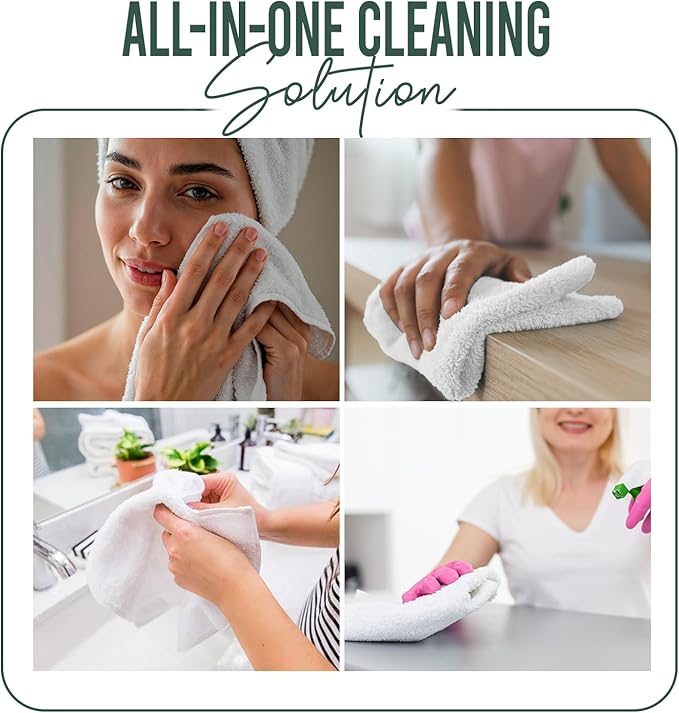 DAN RIVER 100% Cotton Wash Cloths 24 Pack [12x12] Soft & Absorbent washrags, Gym, Hotels & Spa Perfect for Everyday Use Fingertip Towels, Hunter Green