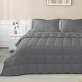 sunflower Comforter Duvet Insert Full Size Steel Gray Down Alternative Filling 100% Cotton Shell All Season Hypoallergenic Warm Breathable Noiseless Machine Washable with Corner Taps