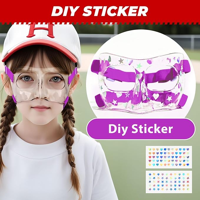 WR01B Girls Nose Guard for Broken Nose Adjustable Basketball Soccer Sports Face Mask with Padding for Youth Teens