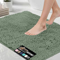 GORILLA GRIP Bath Rug Mat, Soft Absorbent Chenille, Quick Dry Microfiber Mats, Rubber Backing Washable Shower Floor Rugs, Bathmat Runner, US Designed Bathroom Home Decor Accessories 24x17 Sage Green