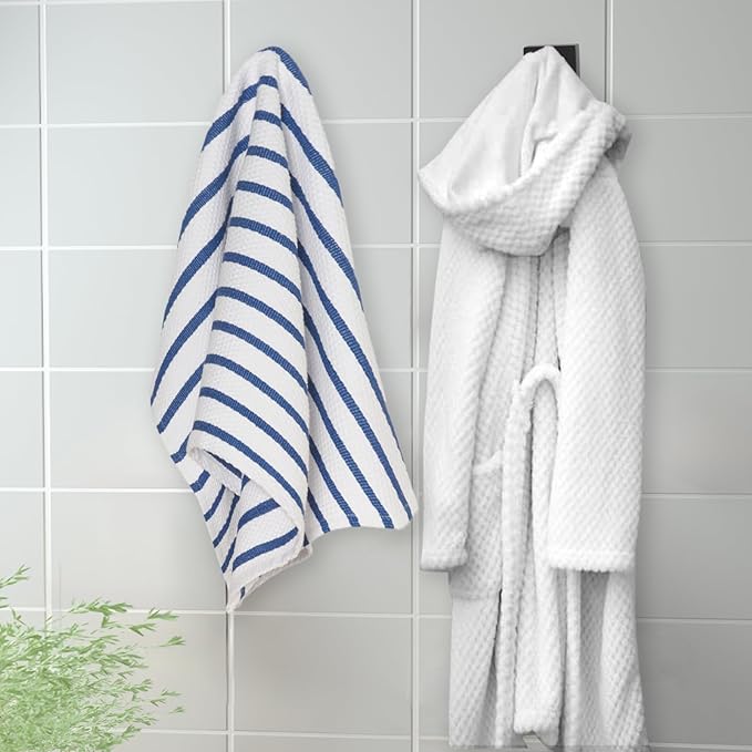 IBosins 12-Pack Bathroom Towel Hooks Hand Towel Holder Heavy Duty Stainless Steel Towel Hanger Robe Hat Coat Hooks for Wall of Livingroom Bedroom Kitchen Closet (Square Matte Black)