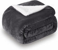 SOCHOW Sherpa Fleece Throw Blanket, Reversible Super Soft Luxurious Plush Blanket Throw Size, Dark Grey, 50"x60"