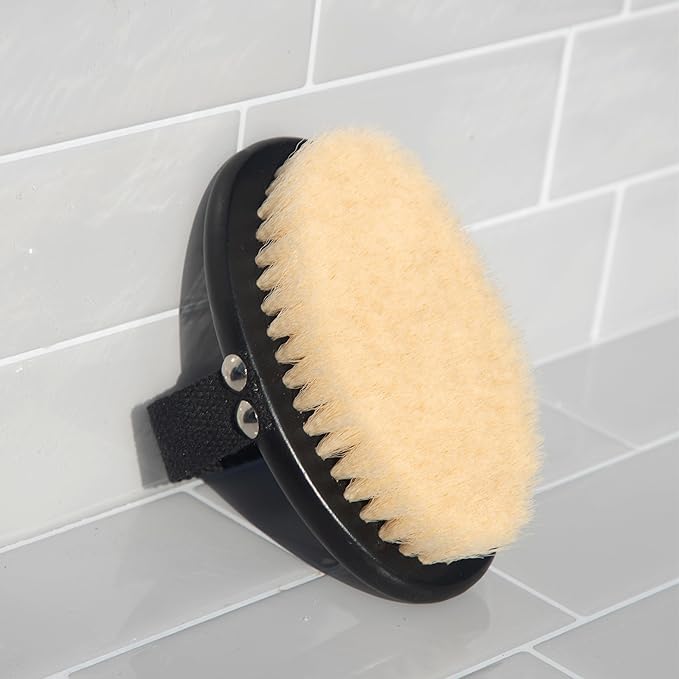 Kitsch Dry Brushing Body Brush for Lymphatic Drainage- Soft Bristles - Reduces Cellulites, Removes Dry Skin and Improves Blood Circulation, Body Exfoliator Scrubber for Glowing Skin, Sauna Accessories