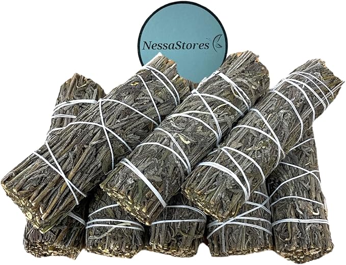 NessaStores 32 Dried Lavender Smudge Sticks, 4 Inch Hand Tied, All Natural, Ethically Sourced for Home Cleansing, Stress Relief, & Clearing Negative Energy. JC-144