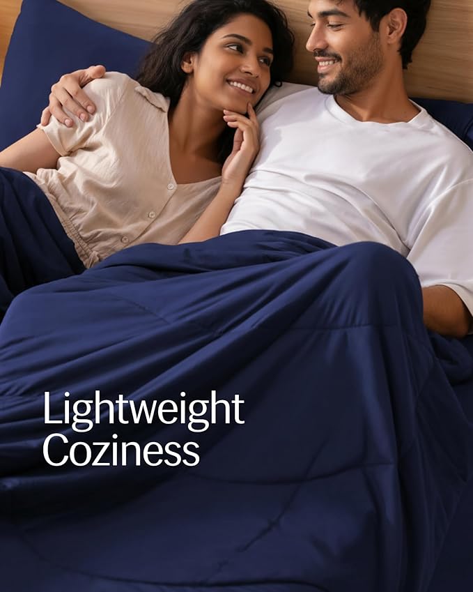 REST® Evercool® Cooling Comforter, Full/Queen, Blanket for Hot Sleepers, All Season Bedding to Keep Cool for Night Sweats, Breathable Lightweight Blanket, 90"x90" Inches, Midnight Blue