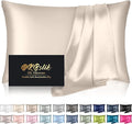 Silk Pillowcase for Hair and Skin, Mulberry Silk Pillow Cases Queen Size, Anti Acne Cooling Beauty Sleep Both Sides Natural Silk Satin Pillowcases with Hidden Zipper, Gifts for Women Men, Beige