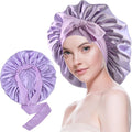 Silk Bonnet for Sleeping Women Satin Bonnet Double Layer Night Sleep Cap with Elastic Tie Band for Curly Natural Hair