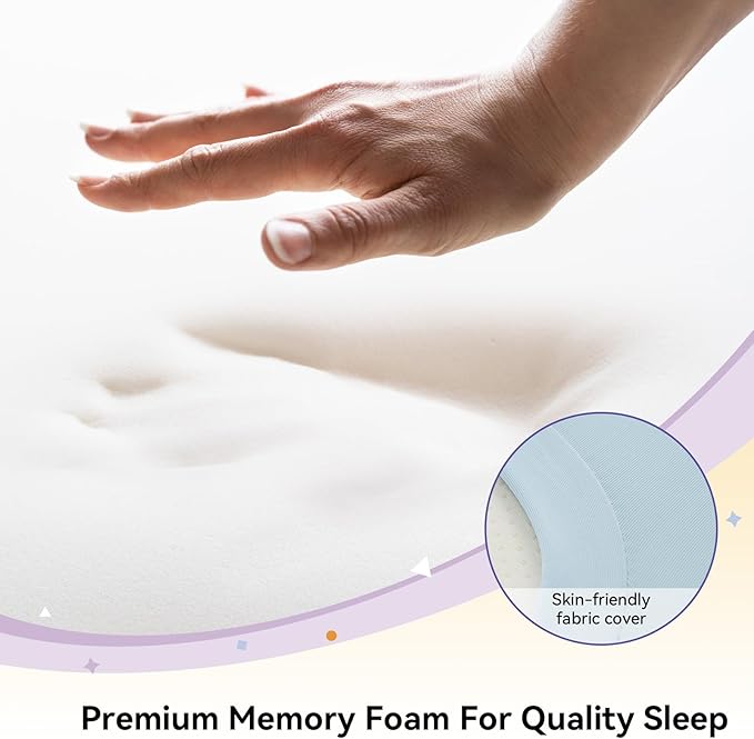Cervical Neck Pillow for Pain Relief - Cooling Side Sleeper Pillow for Sleeping, Ergonomic Memory Foam Pillows for Neck Support, Contour Orthopedic Bed Pillow for Back Stomach Sleepers (Blue)