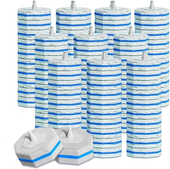 100pc Bulk Toilet Wand Refills - Disposable Toilet Brush Replacement Heads, Pack for Household Cleaning Bathroom cleaners Compatible Heads,washroom mats Brush Cleaning System,Clean Refill Pads.