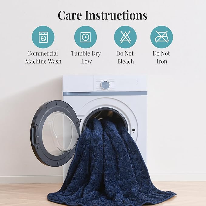Topblan Weighted Blanket for Adults 20 lbs, Soft Cozy Warm Weighted Throw Blanket with Dual Sided Sherpa, Fuzzy Fluffy Adlut Heavy Blanket for Sleeping and Relaxing, Navy Blue, 60 x 80 inches