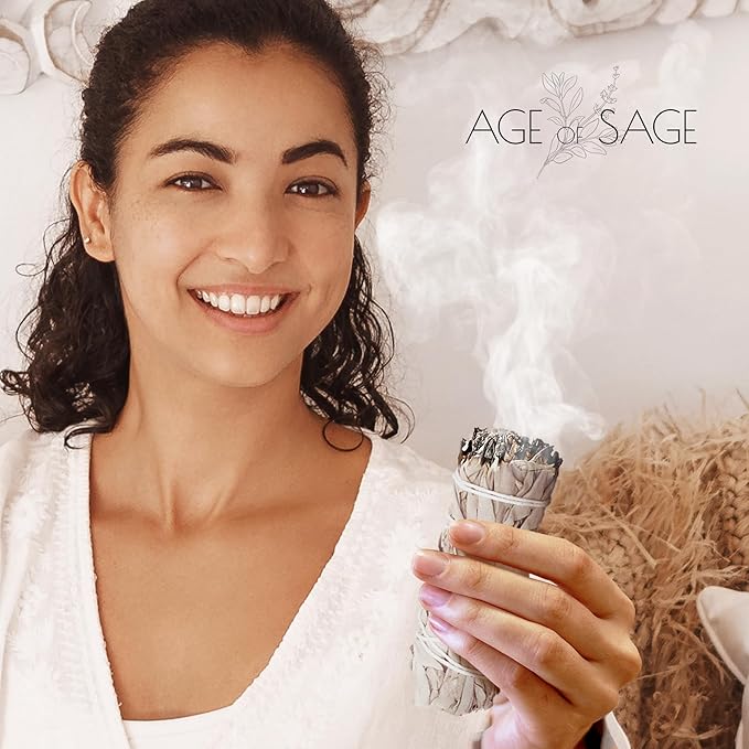 White Sage Smudge Sticks 4" Long - Burning Sage Bundle for Cleansing House, California White Sage Incense Stick, White Spirit Sage Candles for Cleansing, Salvia Blanca para Limpiar - 100pk